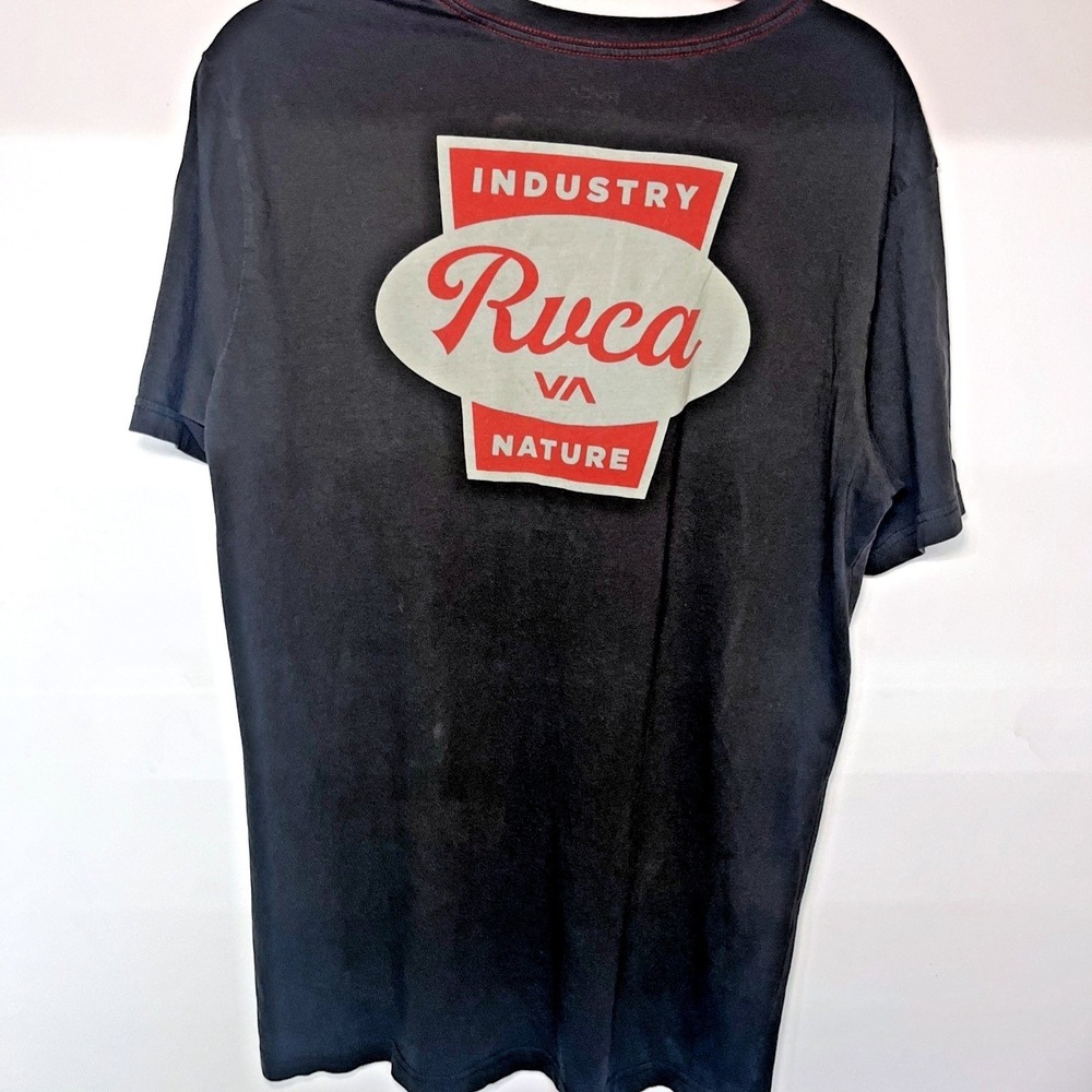 RVCA ANP Graphic T Shirt Mens Large Charcoal Gray Surf Skate Cotton Tee - Picture 3 of 9